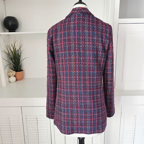 Amanda Uprichard Plaid Blazer in Red and Blue - Picture 5 of 9